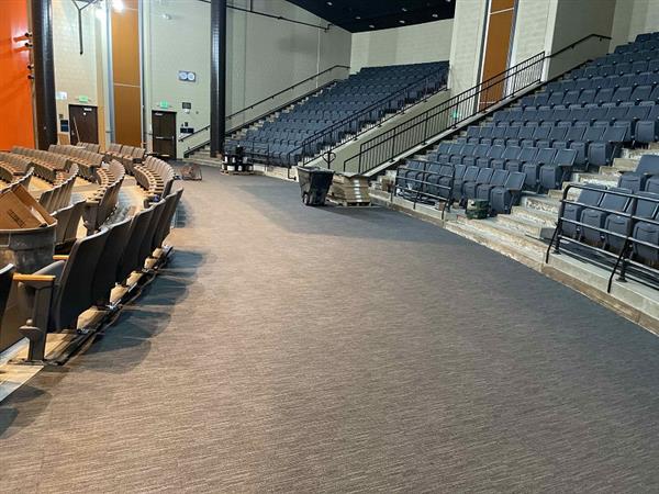 Auditorium flooring installation 